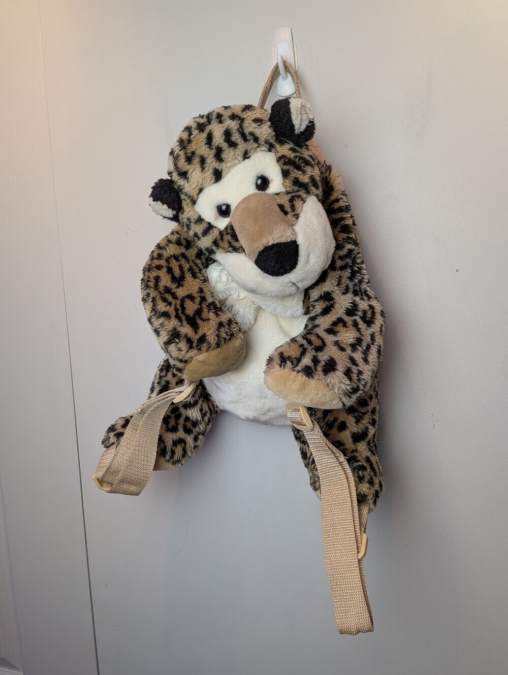 Y2K Vintage Plush Backpack Unisex Leopard Plush Adjustable Ganses